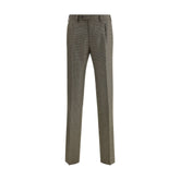 Germano Brown Fleece Wool Casual Pants